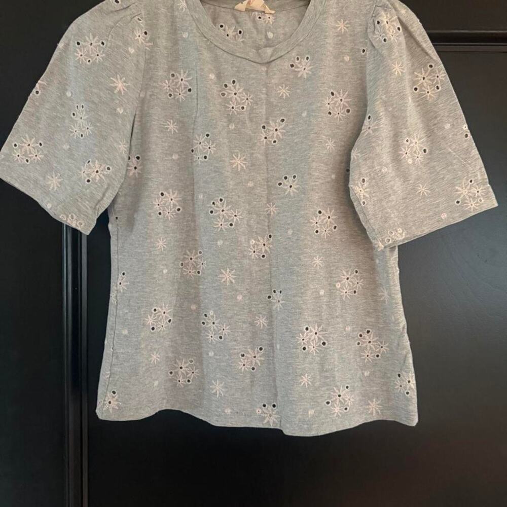 Rebecca taylor blue eyelet embroidered